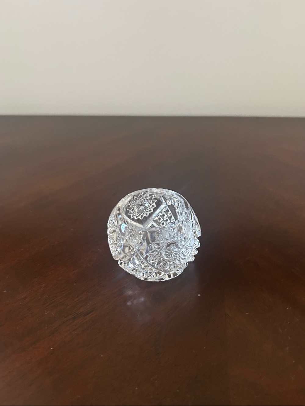 Crystal Clear Glass Antique Open Salt Cellar